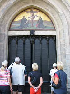 Schlosskirche, Tür mit Luthers Thesen